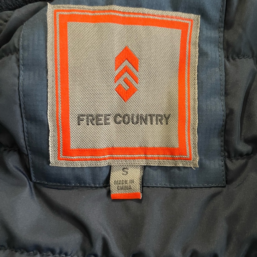Free Country Men’s Winter Hooded Two Toned Coat Size Small - Picture 6 of 8